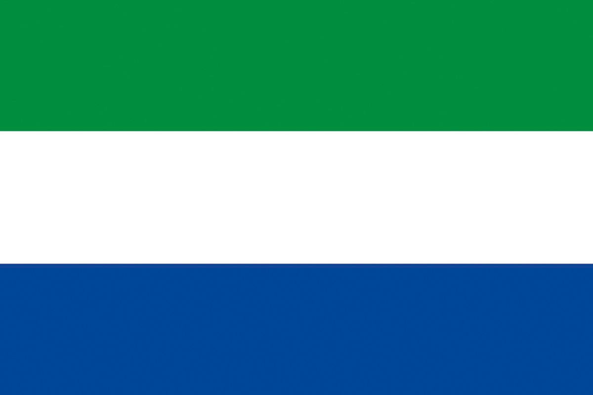 Bandera de despacho de Sierra Leóna sin escudo de alta calidad Bandera de despacho de Sierra Leóna sin escudo de alta calidad