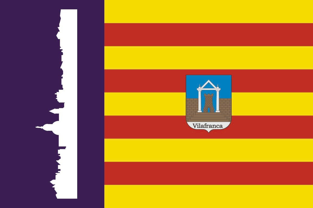 Bandera de Vilafranca de Bonany de alta calidad para exterior Bandera de Vilafranca de Bonany de alta calidad para exterior