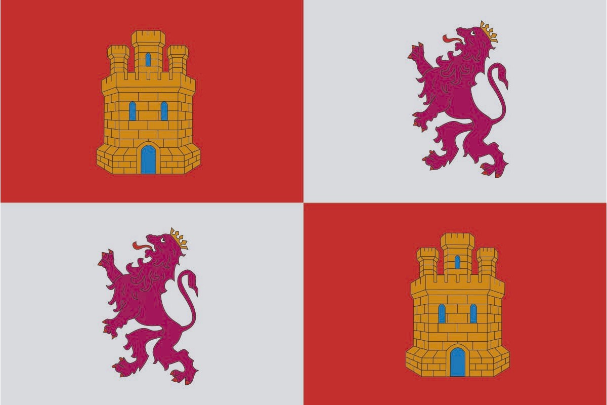 Bandera de Castilla y León de alta calidad para exterior Bandera de Castilla y León de alta calidad para exterior