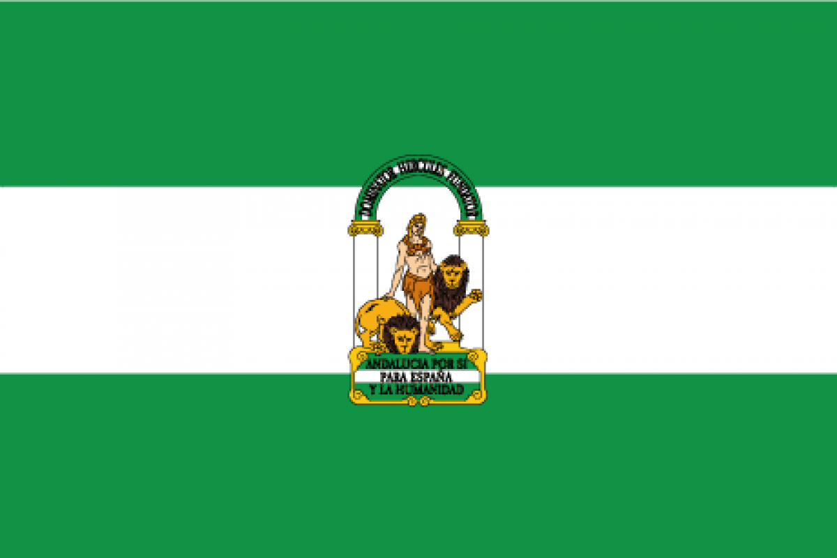 Comprar Bandera de Andalucía con escudo para exterior