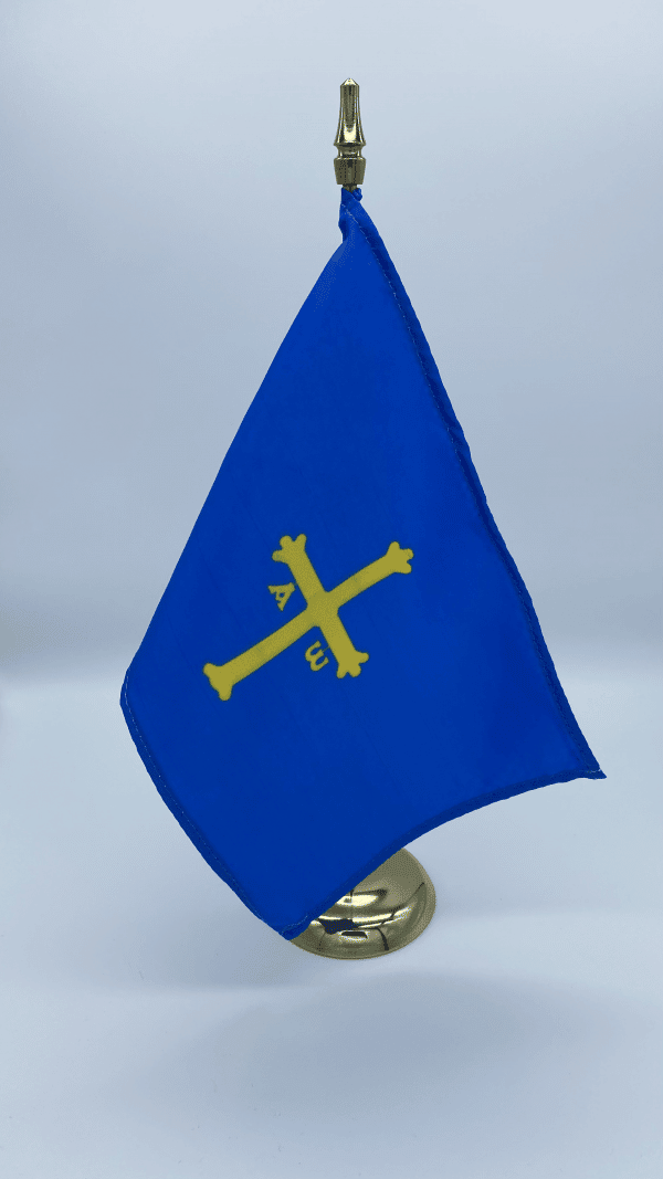 Bandera de sobremesa del Principiado de Asturias